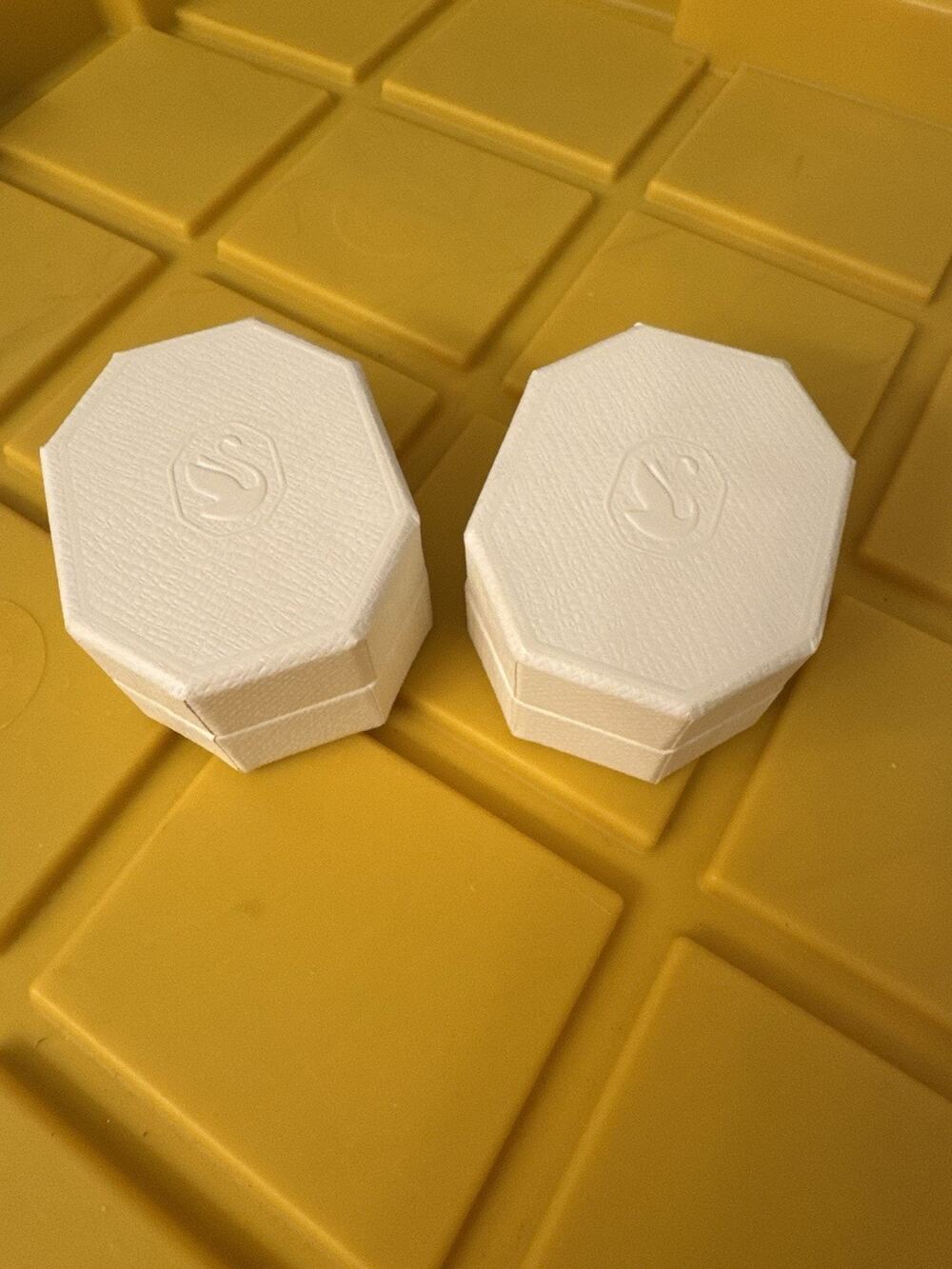 Lot of 2 Swarovski Gift Boxes Jewelry Swan Logo Cream Luxury Accessories